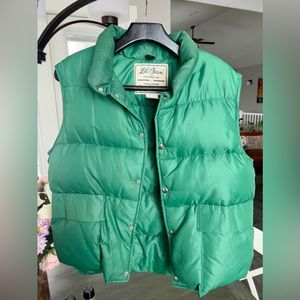 Vintage L.L. Bean down puffer vest green L